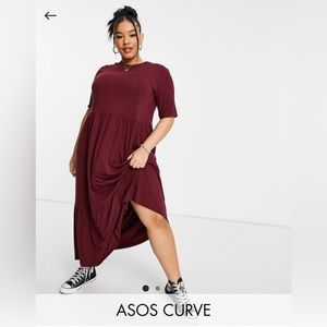 Asos Design Curve Tiered Smock Dress
